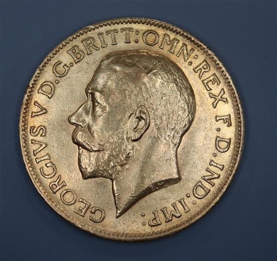 A George V 1913 gold full sovereign.